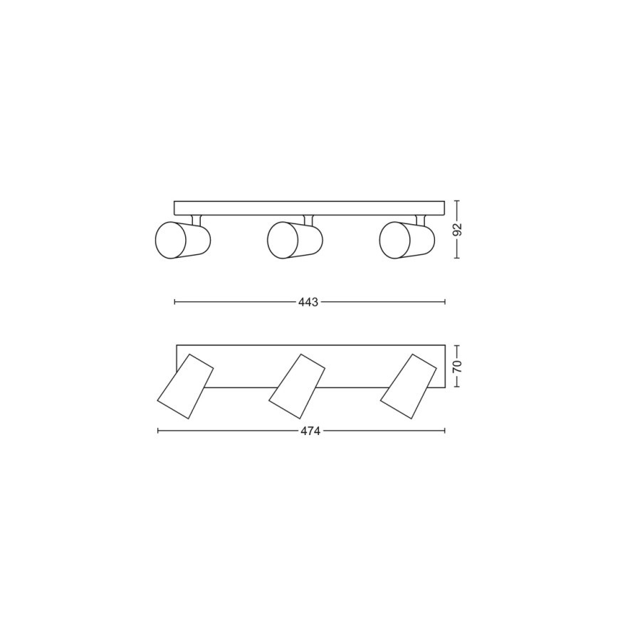 Philips - Bodové svítidlo 3xGU10/5,5W/230V