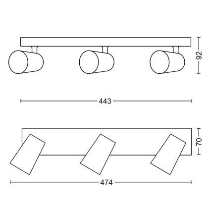 Philips - Bodové svítidlo 3xGU10/5,5W/230V