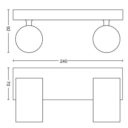 Philips 50592/30/PN - Bodové svítidlo MYLIVING KOSIPO 2xGU10/10W/230V