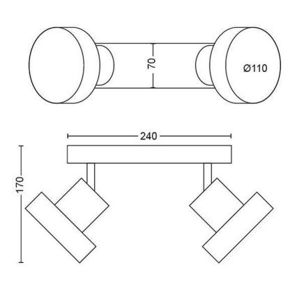 Philips 50602/31/P0 - LED Bodové svítidlo BUKKO 2xLED/4,5W/230V