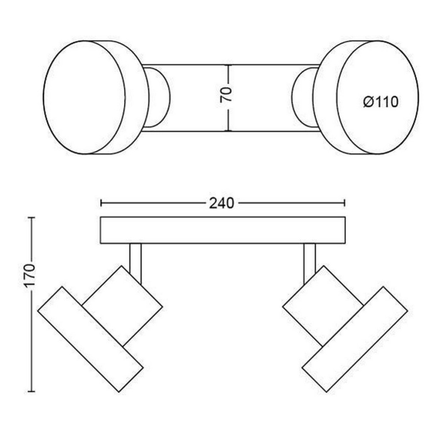 Philips 50602/31/P0 - LED Bodové svítidlo BUKKO 2xLED/4,5W/230V