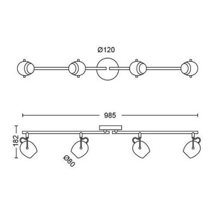 Philips 50614/30/P0 - LED Bodové svítidlo RIVANO 4xLED/4,3W/230V