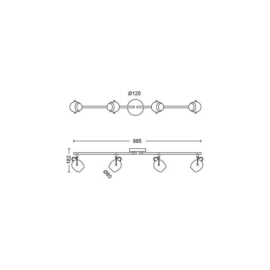 Philips 50614/30/P0 - LED Bodové svítidlo RIVANO 4xLED/4,3W/230V
