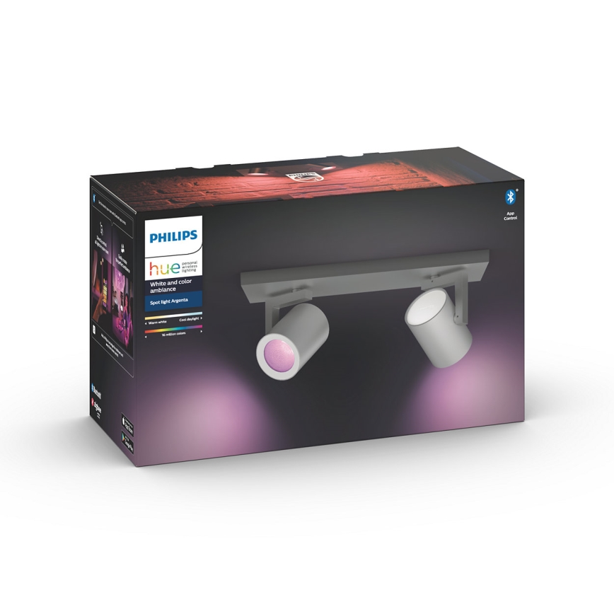Philips 50622/48/P7 - LED RGB Bodové svítidlo HUE ARGENA 2xGU10/5,7W/230V