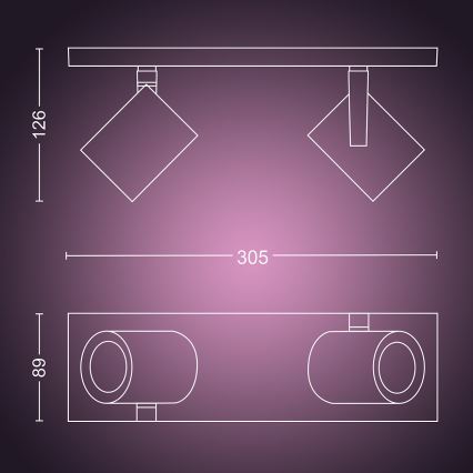 Philips - LED RGBW Stmívatelné bodové svítidlo Hue ARGENA 2xGU10/5,7W/230V