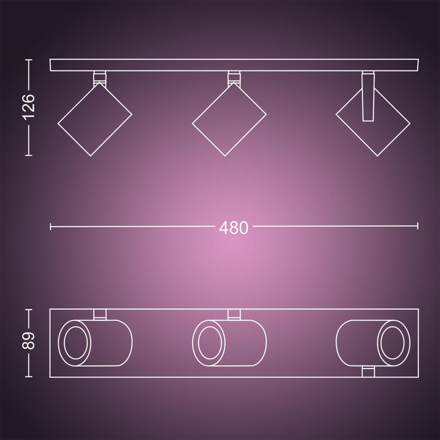 Philips 50623/31/P7 - LED RGB Bodové svítidlo HUE ARGENA 3xGU10/5,7W/230V