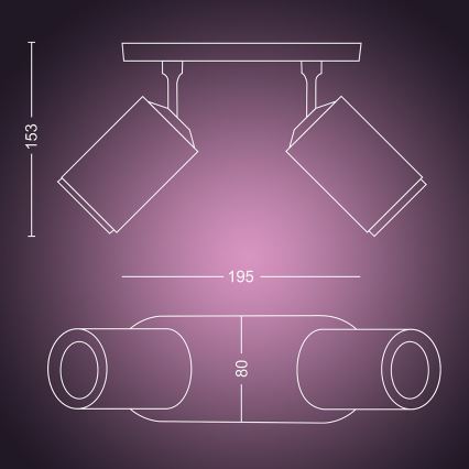 Philips 50632/31/P7 - LED RGB Bodové svítidlo HUE FUGATO 2xGU10/5,7W/230V