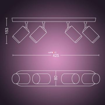 Philips - LED RGBW Stmívatelné bodové svítidlo Hue FUGATO 4xGU10/5,7W/230V