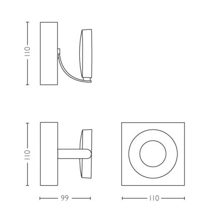 Philips 53170/31/P0 - Stmívatelné bodové svítidlo MYLIVING CLOCKWORK 1xLED/4,5W/230V