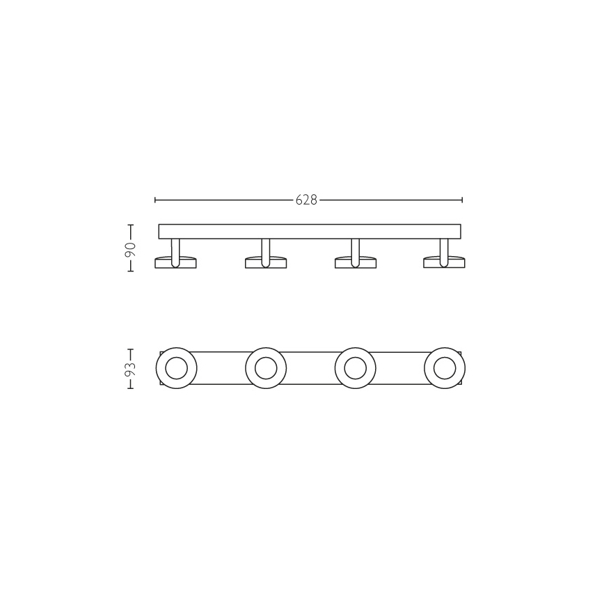 Philips 53174/31/P0 - Stmívatelné bodové svítidlo MYLIVING CLOCKWORK 4xLED/4,5W/230V