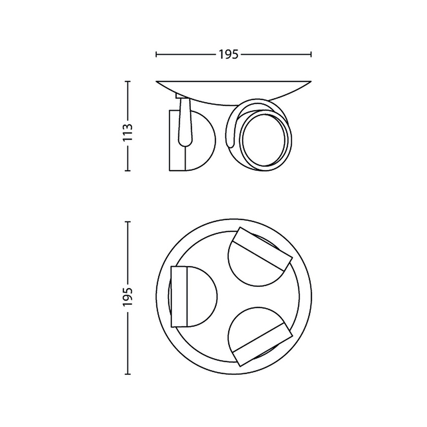 Philips 53233/35/16 - LED bodové svítidlo MYLIVING DYNA 3xLED/3W/230V