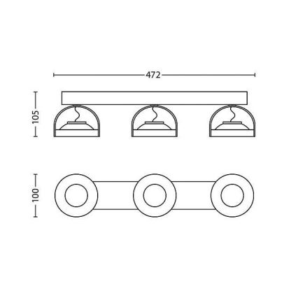 Philips - LED Stmívatelné bodové svítidlo 3xLED/4,5W/230V