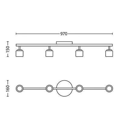 Philips - LED bodové svítidlo 4xLED/4W/230V