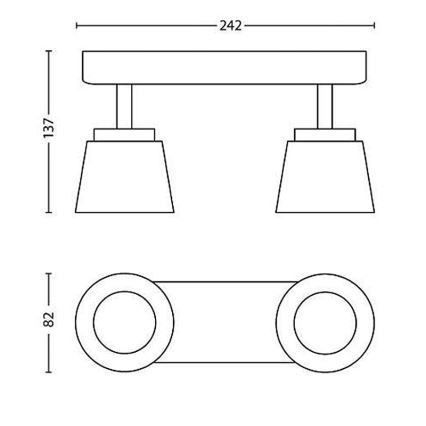 Philips 53342/31/16 - LED bodové svítidlo DENDER 2xLED/4W/230V