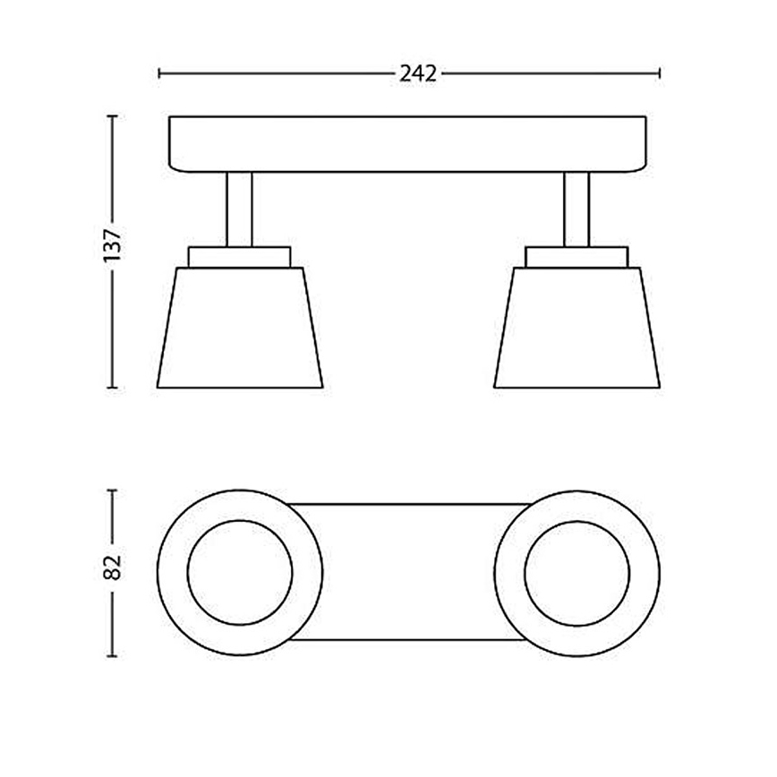 Philips 53342/31/16 - LED bodové svítidlo DENDER 2xLED/4W/230V