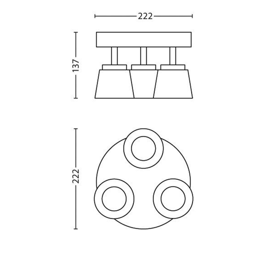 Philips 53343/17/16 - LED bodové svítidlo DENDER 3xLED/4W/230V