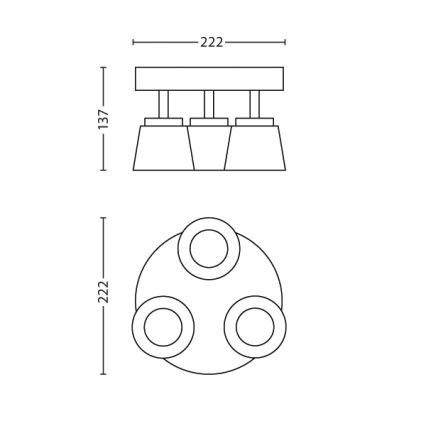 Philips 53343/31/16 - LED bodové svítidlo DENDER 3xLED/4W/230V