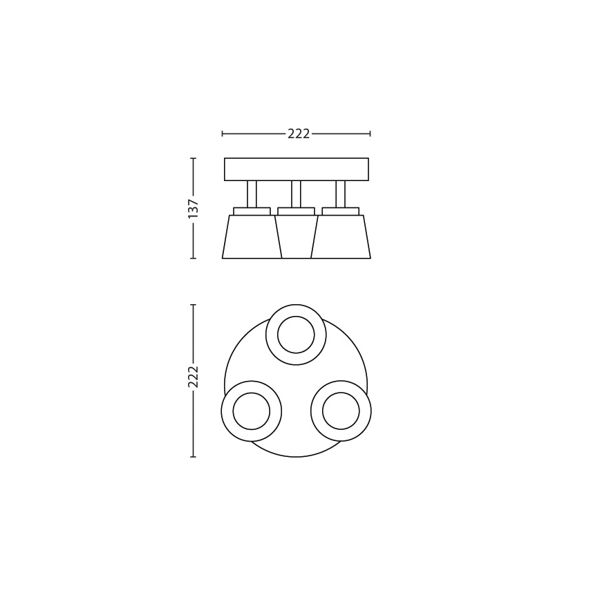 Philips 53343/31/16 - LED bodové svítidlo DENDER 3xLED/4W/230V