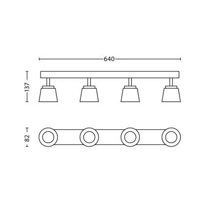 Philips 53344/17/16 - LED bodové svítidlo DENDER 4xLED/4W/230V