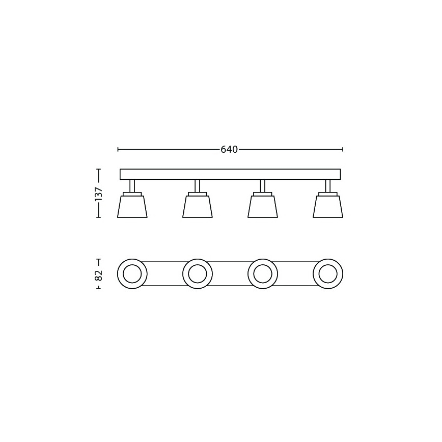 Philips 53344/17/16 - LED bodové svítidlo DENDER 4xLED/4W/230V