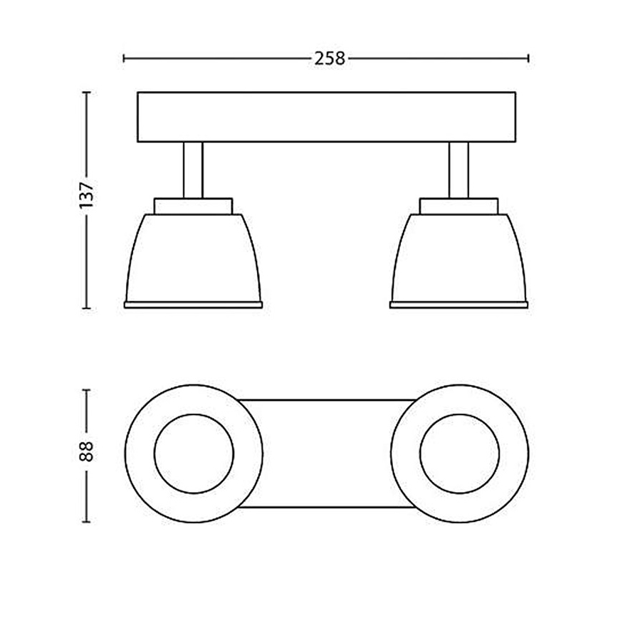 Philips 53352/06/16 - LED bodové svítidlo COUNTY 2xLED/4W/230V