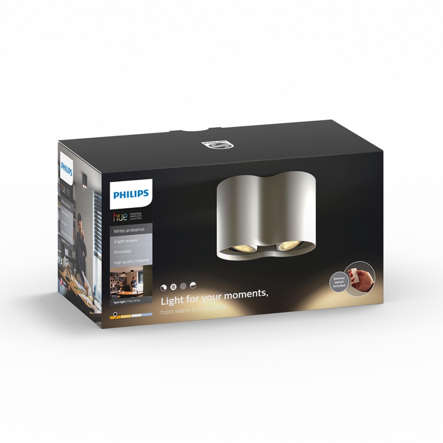 Philips 56332/31/P7 - LED Bodové svítidlo PILLAR HUE 2xGU10/5,5W/230V