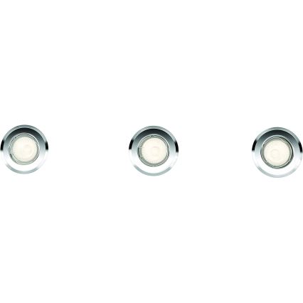 Philips - SADA 3x Podhledové svítidlo 1xGU10/50W/230V lesklý chrom