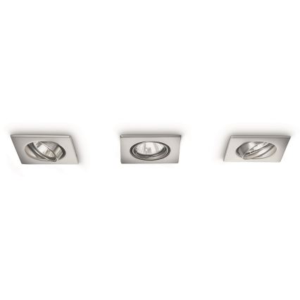 Philips 59473/17/16 - SADA 3x Podhledové svítidlo MYLIVING CAPELLA 3xGU10/35W/230V matný chrom