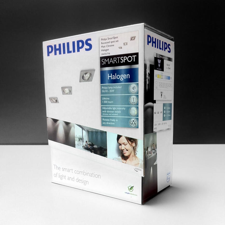 Philips 59473/17/16 - SADA 3x Podhledové svítidlo MYLIVING CAPELLA 3xGU10/35W/230V matný chrom