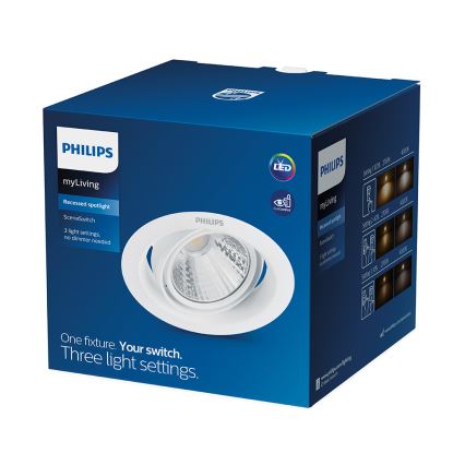 Philips - LED Stmívatelné podhledové svítidlo SCENE SWITCH 1xLED/3W/230V 2700K