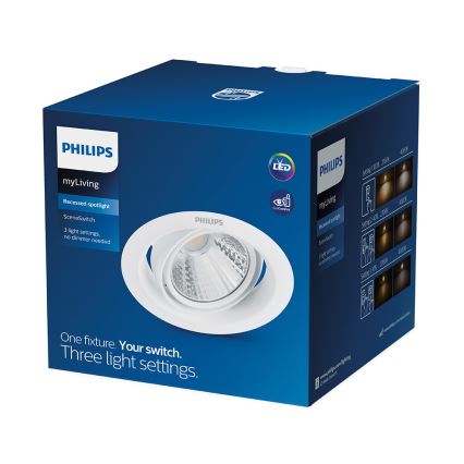 Philips - LED Stmívatelné podhledové svítidlo SCENE SWITCH LED/3W/230V 2700K