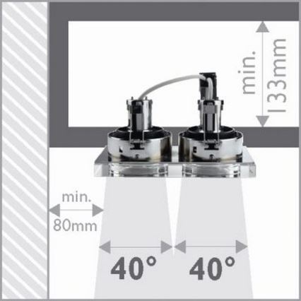 Philips 59562/11/16 - Koupelnové podhledové svítidlo MYLIVING DERMOS 2xGU10/35W/230V