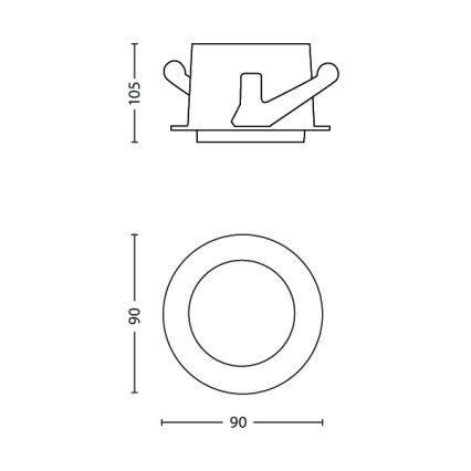 Philips 59905/17/PN - Koupelnové podhledové svítidlo WASH 1xGU10/35W/230V IP44