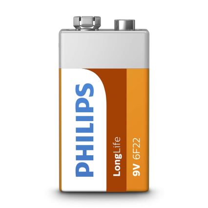 Philips 6F22L1F/10 - Zinkochloridová baterie 6F22 LONGLIFE 9V 150mAh