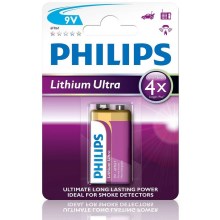 Philips 6FR61LB1A/10 - Lithiová baterie 6LR61 LITHIUM ULTRA 9V 600mAh