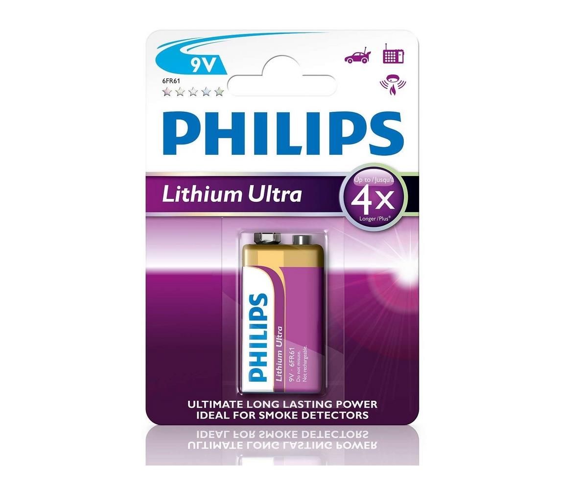 Baterie Philips Lithium Ultra 9V 600mAh 1ks