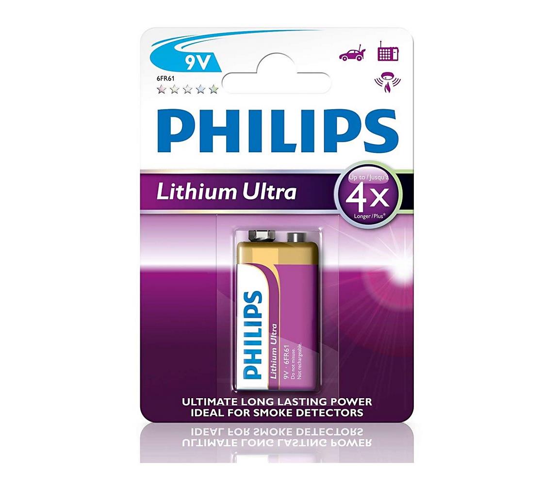 Baterie Philips Lithium Ultra 9V 600mAh 1ks