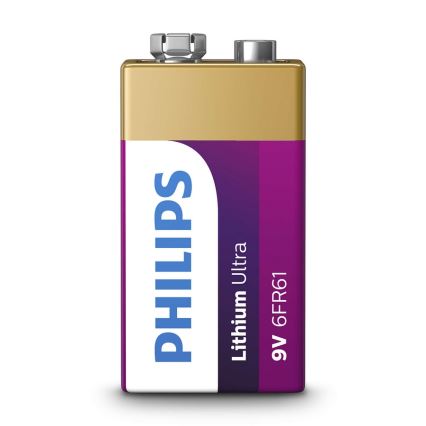 Philips 6FR61LB1A/10 - Lithiová baterie 6LR61 LITHIUM ULTRA 9V 600mAh