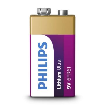 Philips 6FR61LB1A/10 - Lithiová baterie 6LR61 LITHIUM ULTRA 9V