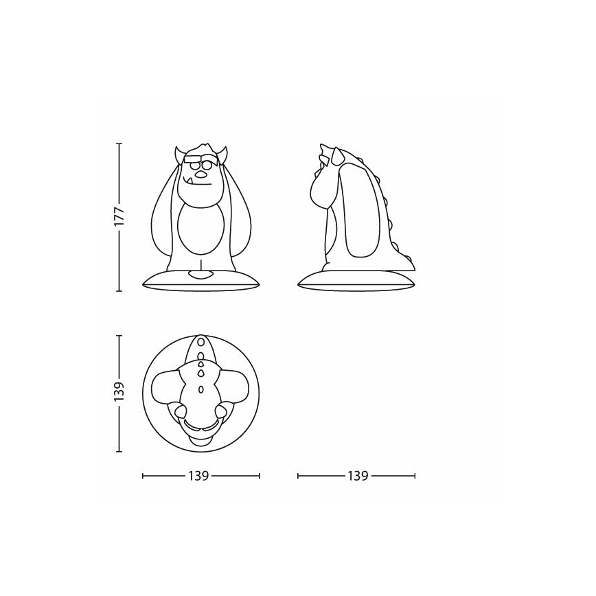 Philips 71705/83/16 -  Dětská LED lampa DISNEY SOFTPAL SULLEY LED/0,18W/230V