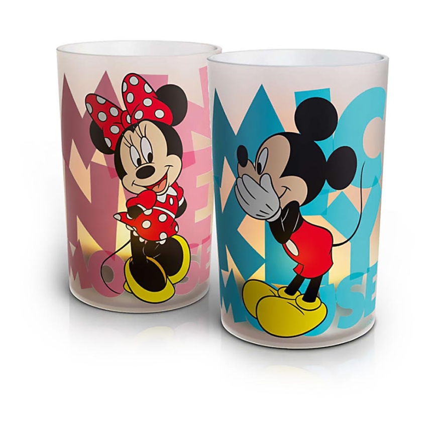Philips 71712/55/16 - LED stolní lampa CANDLES MICKEY & MINNIE 2xSET LED/0,125W