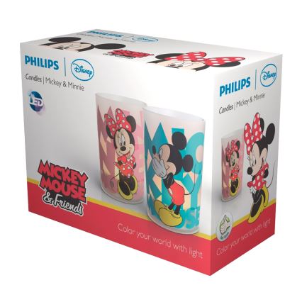 Philips 71712/55/16 - LED stolní lampa CANDLES MICKEY & MINNIE MOUSE (sada 2ks.) 1xLED/1,5W/230V