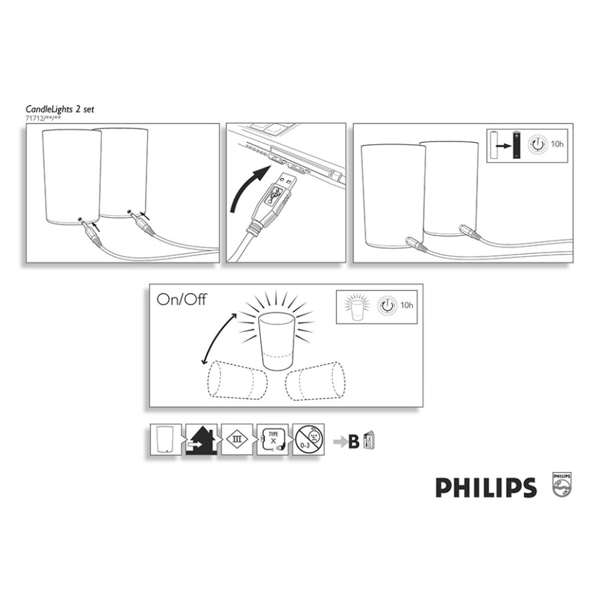 Philips 71712/55/16 - LED stolní lampa CANDLES MICKEY & MINNIE MOUSE (sada 2ks.) 1xLED/1,5W/230V