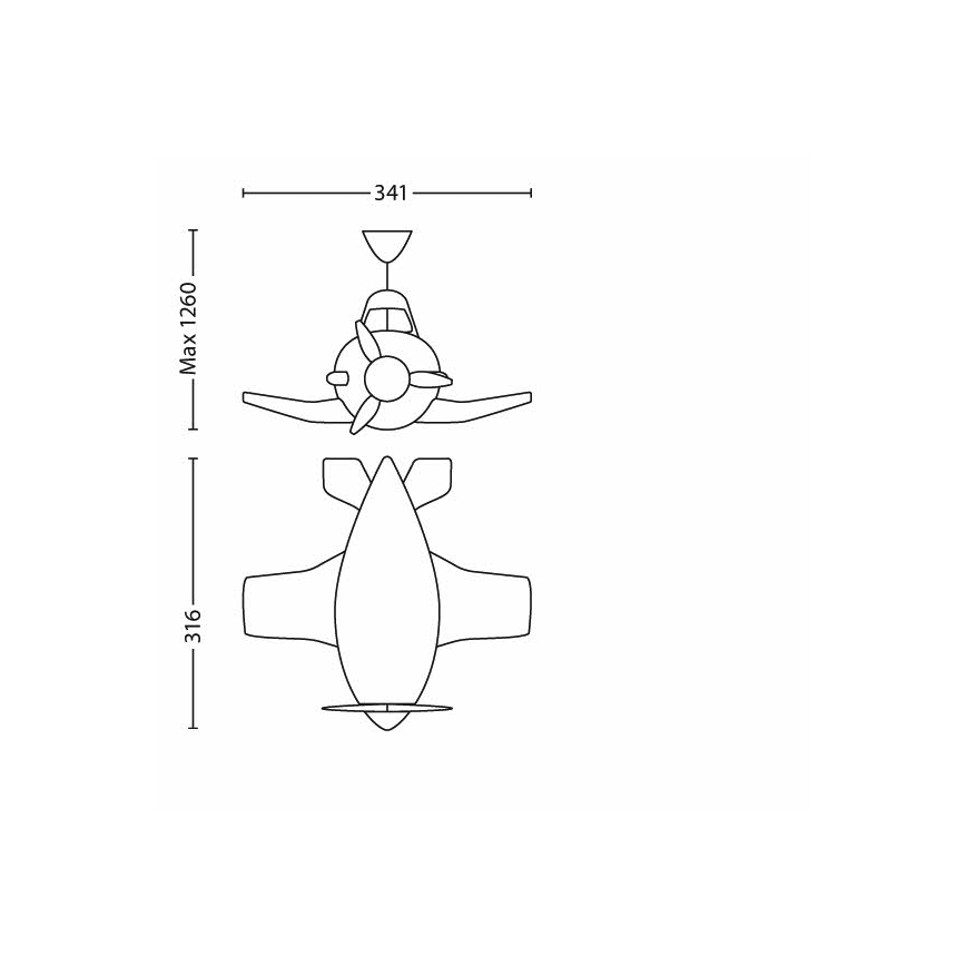 Philips 71759/53/16 - LED dětský lustr DISNEY PLANES 3xLED/3W/230V