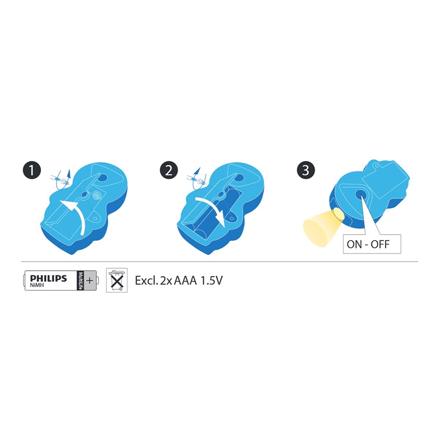 Philips 71767/08/16 - LED dětská lampa FROZEN 1xLED/0,3W/2xAAA