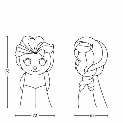 Philips 71768/03/16 - Dětská lampička DISNEY ELSA LED/2xAAA