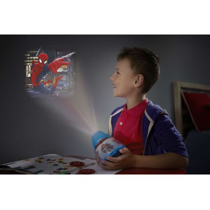 Philips 71769/40/16 - Dětská stolní lampa a projektor DISNEY SPIDER-MAN 1xLED/0,1W + 3xLED/0,3W/4,5V