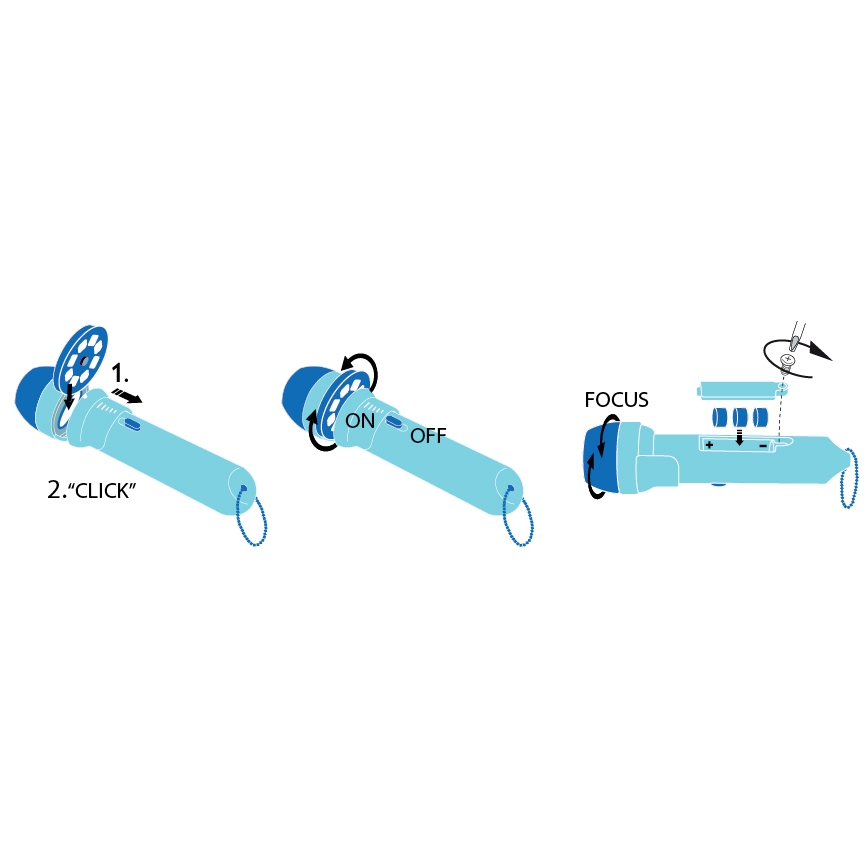 Philips 71788/08/16 - LED Dětská baterka a projektor DISNEY FROZEN LED/3xLR44