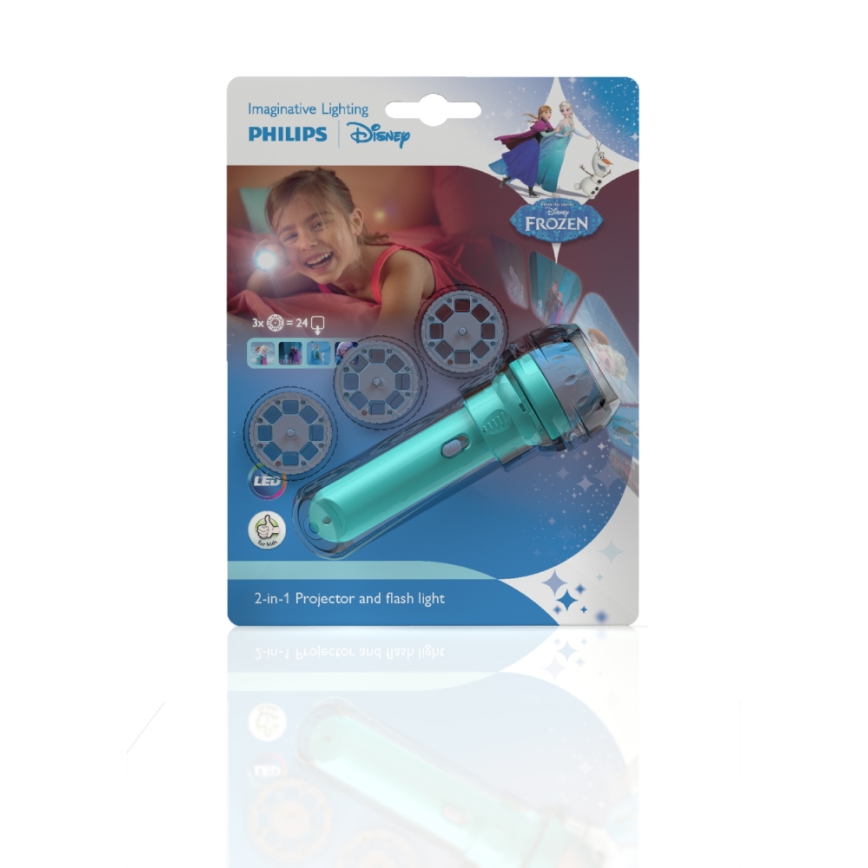 Philips 71788/08/16 - LED Dětská baterka a projektor DISNEY FROZEN LED/3xLR44