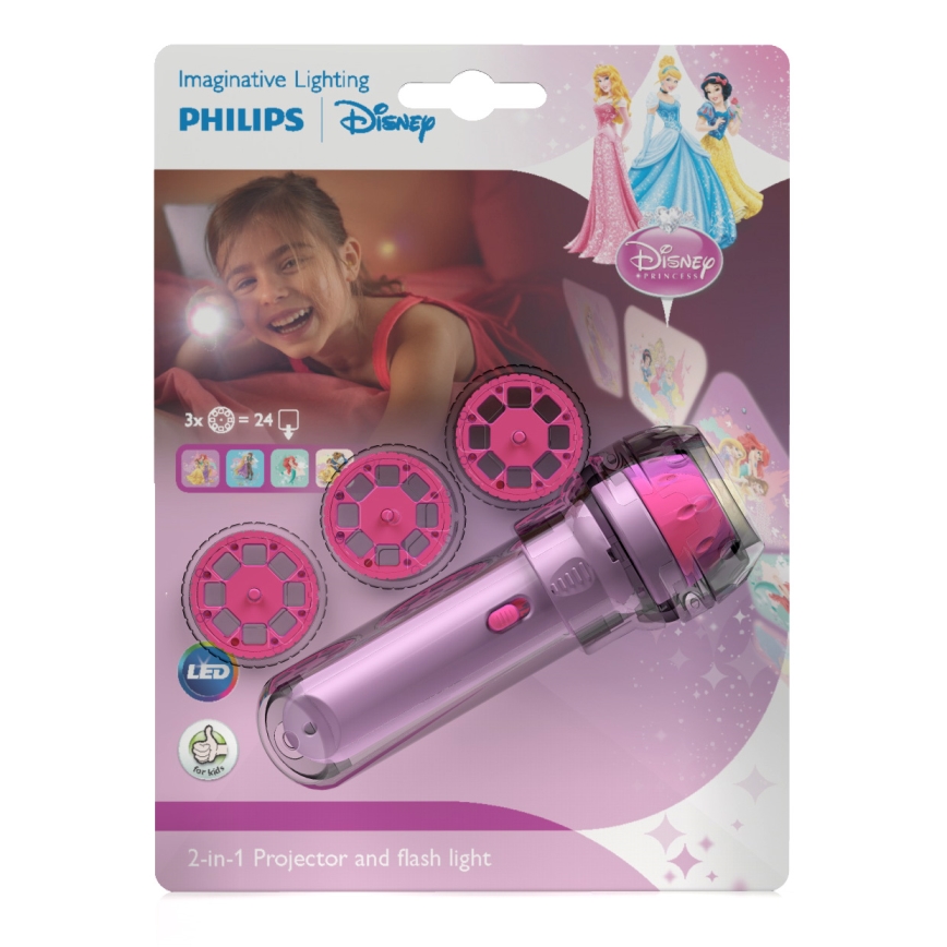 Philips 71788/28/16 - Dětský projektor DISNEY PRINCESS LED/3xLR44
